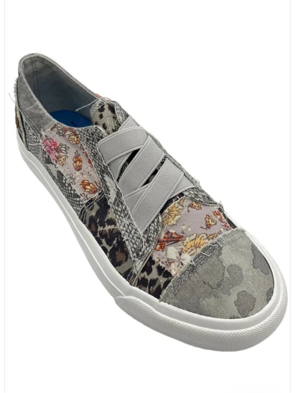 New without Box Malibu Blowfish Women’s Grey Mixed-Pattern Slip-On Sneakers - Picture 2 of 4